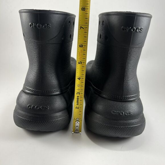 Crocs Classic Crush Chunky Rain Boots Womens Size 7 Black Rubber Unisex Mens 5 - Picture 5 of 10